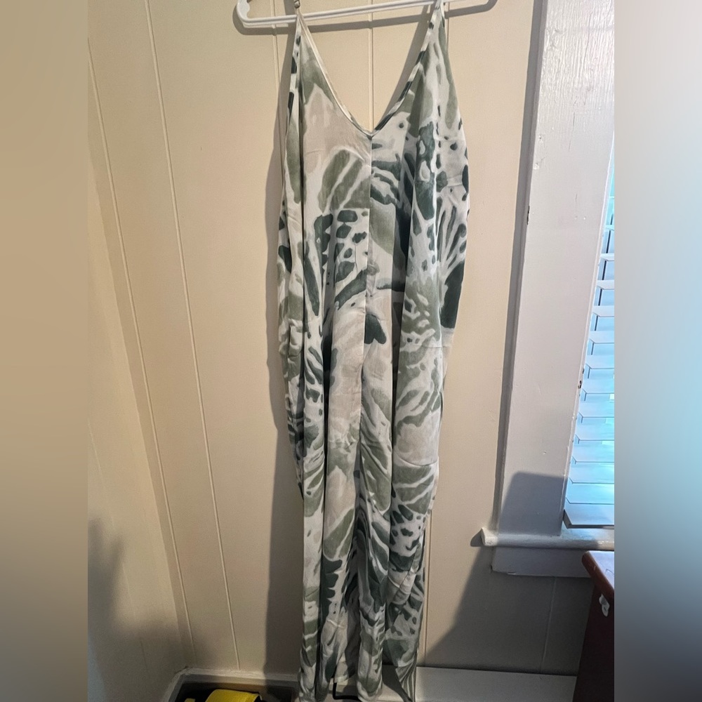 Tropical floor length maxi dress, light material